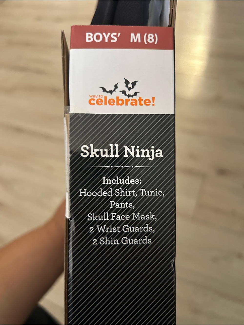 Way to Celebrate! Skull Ninja Boys M (8) Black/Blue Hooded Mask - Picture 2 of 4